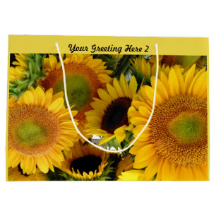 Glossy Sunflower Gift Bag Personalise Greeting