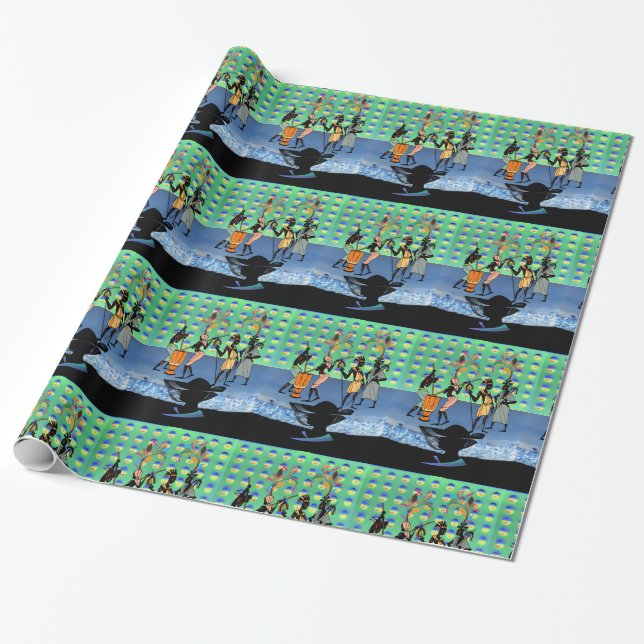 Glossy Wrapping Paper, African Women Paper (Unrolled)