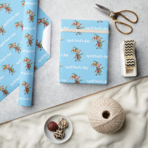 Glossy Wrapping Paper April Fool's Day Clown 
