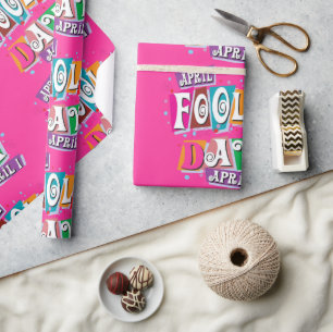 Glossy Wrapping Paper April Fool's Day Clown 