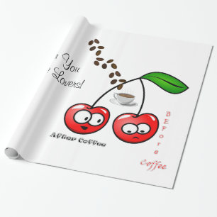 Glossy Wrapping Paper, Before After Coffee Cherrie Paper