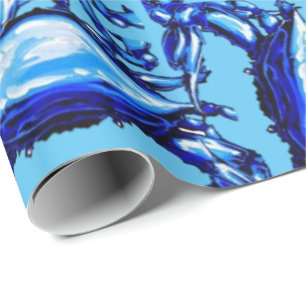 Glossy Wrapping Paper Blue Crabs