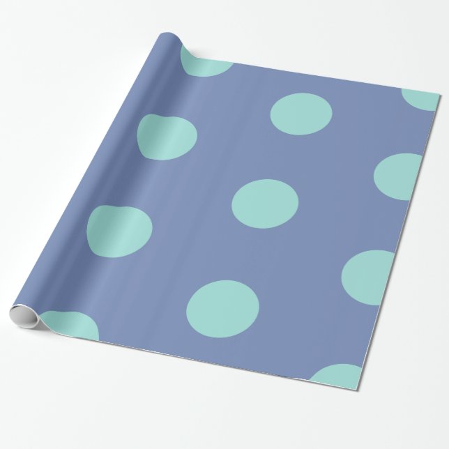 Glossy Wrapping Paper Blue Dots (Unrolled)
