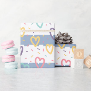 Glossy Wrapping Paper Blue & White Stripe