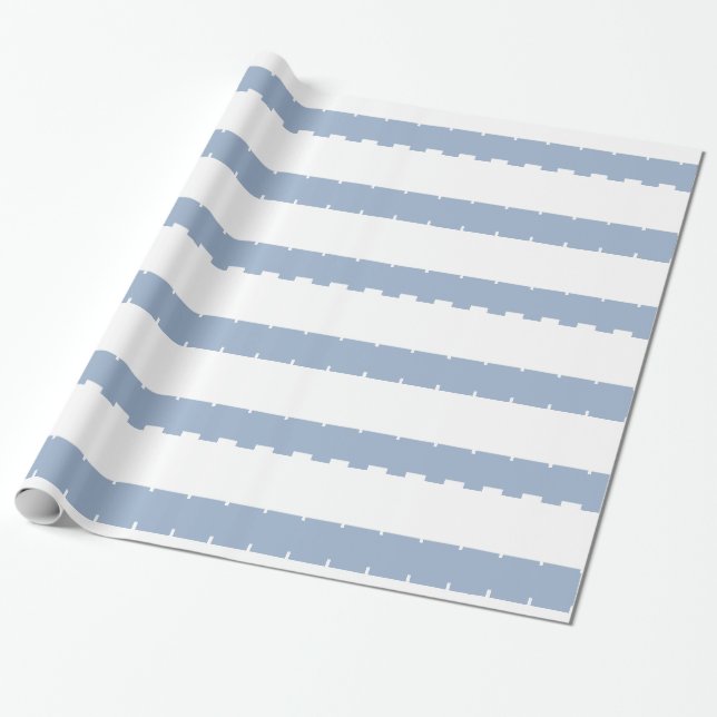 Glossy Wrapping Paper Blue & White Stripe  (Unrolled)