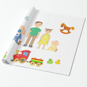 Glossy Wrapping Paper, Child Care Services Paper