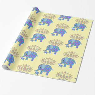 Glossy Wrapping Paper, Colourful Elephant Paper