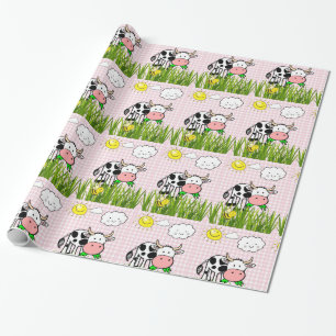 Glossy Wrapping Paper, Cow Sun Clouds Paper