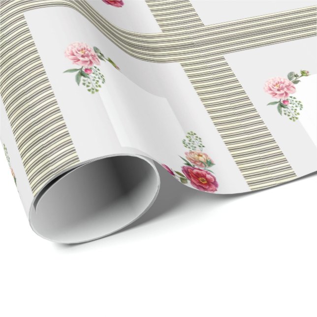 Glossy Wrapping Paper Floral (Roll Corner)