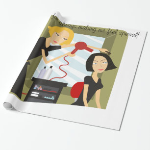 Glossy Wrapping Paper, Hair Stylist Beauty Salon Paper