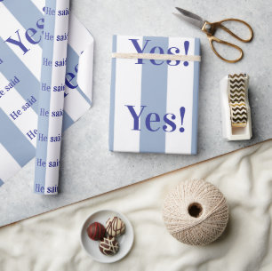 Glossy Wrapping Paper Pastel Colors He said Yes!