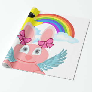 Glossy Wrapping Paper, Rainbow Rabbit Sun Paper