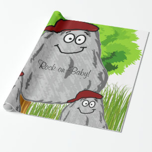 Glossy Wrapping Paper, Rocks Rock on Baby! Paper