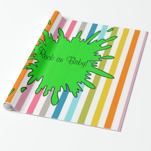 Glossy Wrapping Paper, Rocks Rock on Baby! Stripe Paper