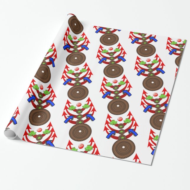 Glossy Wrapping Paper, Rope Arrows Paper (Unrolled)