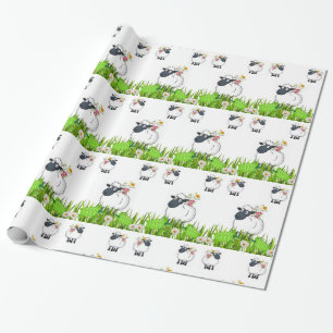 Glossy Wrapping Paper, Sheep Floral Paper
