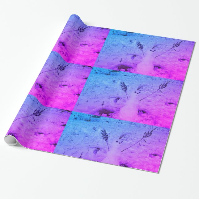 Glossy Wrapping Paper Snowman Photo (Unrolled)