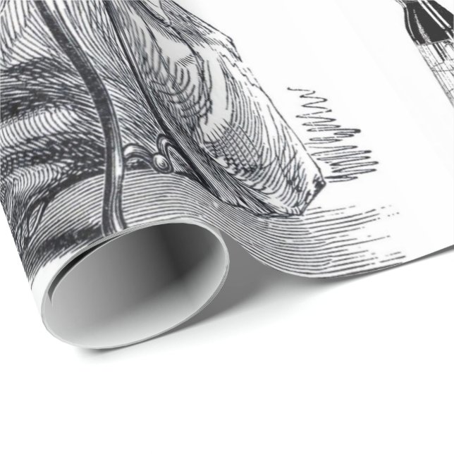 Glossy Wrapping Paper Vintage Sewing (Roll Corner)