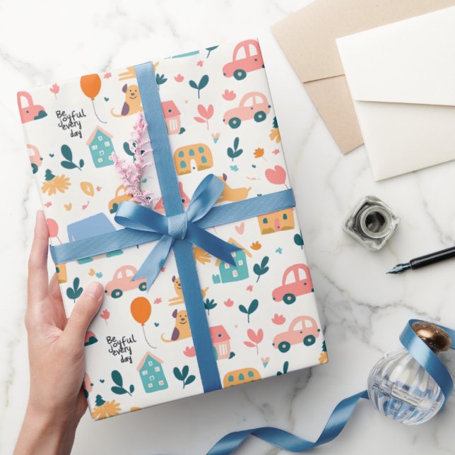 Glossy Wrapping Paper with a playful pattern (Gifting)