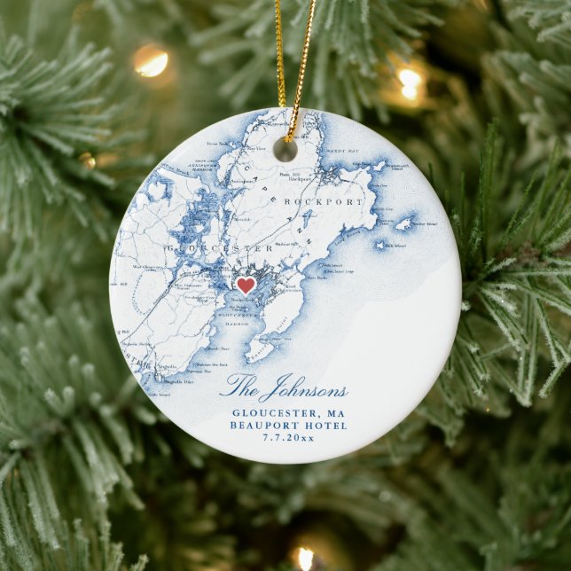 Gloucester Cape Ann Wedding Our First Christmas  Ceramic Tree Decoration (Tree)