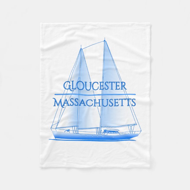 Gloucester Coastal Nautical Sailing Sailor Fleece Blanket (Front)