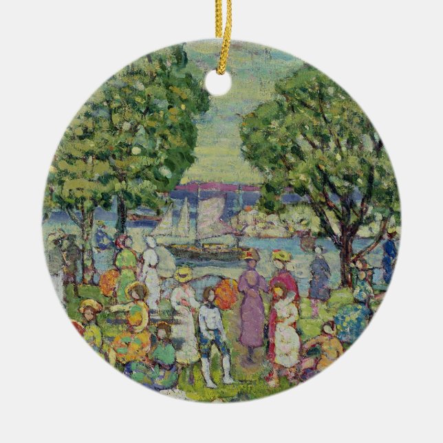 Gloucester Harbour (oil on canvas) Ceramic Tree Decoration (Front)