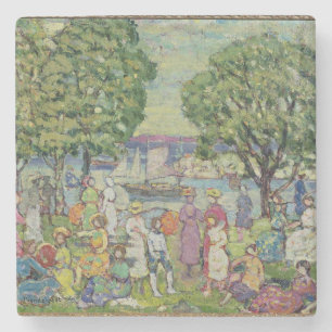 Gloucester Harbour (oil on canvas) Stone Coaster