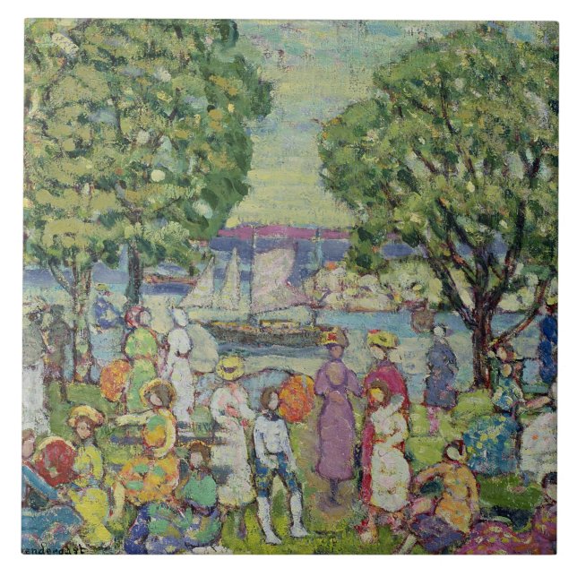 Gloucester Harbour (oil on canvas) Tile (Front)