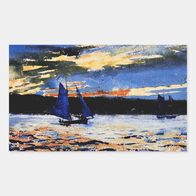 Gloucester Sunset by Winslow Homer  Rectangular Sticker (Front)