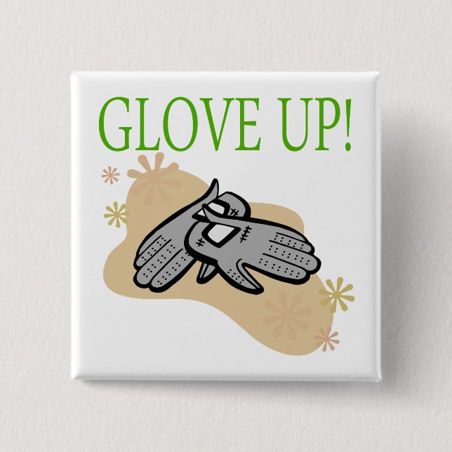 Glove Up 15 Cm Square Badge (Front)
