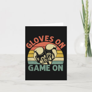 Gloves On Game On Boxer Sports Strength Gym Athlet Card