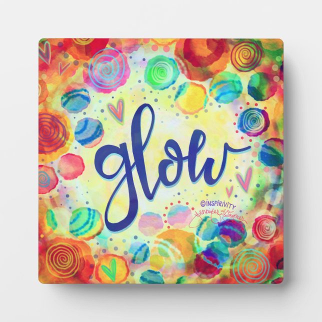 Glow Abstract Fun Whimsical Inspirivity Easel Plaque (Front)