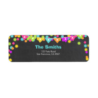 Glow Address Label Neon Disco Birthday party Laser