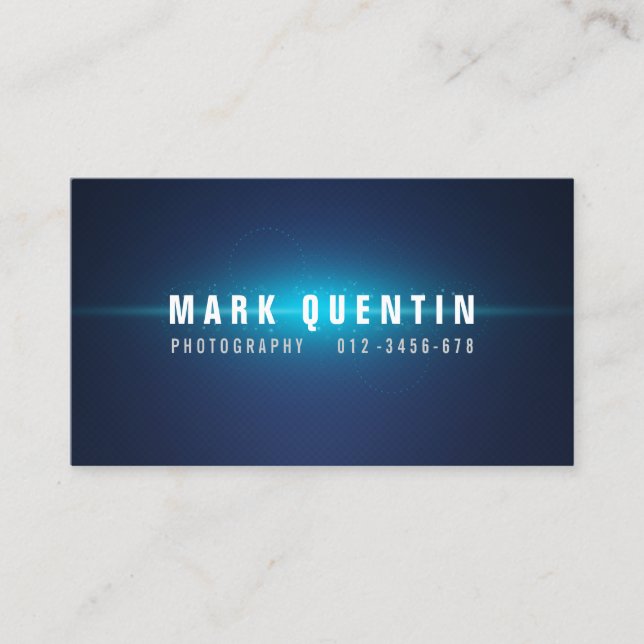 Glow Burst Dark Photography Business Card (Front)