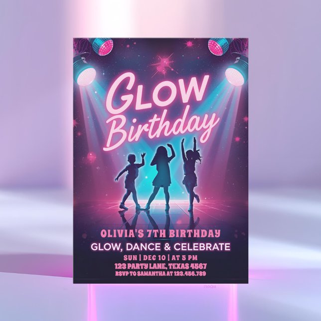 Glow, Dance & Celebrate Kids Invitation (Creator Uploaded)