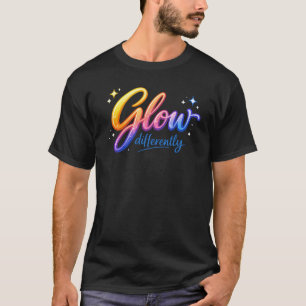 Glow Differently - Vibrant Neon Rainbow T-Shirt