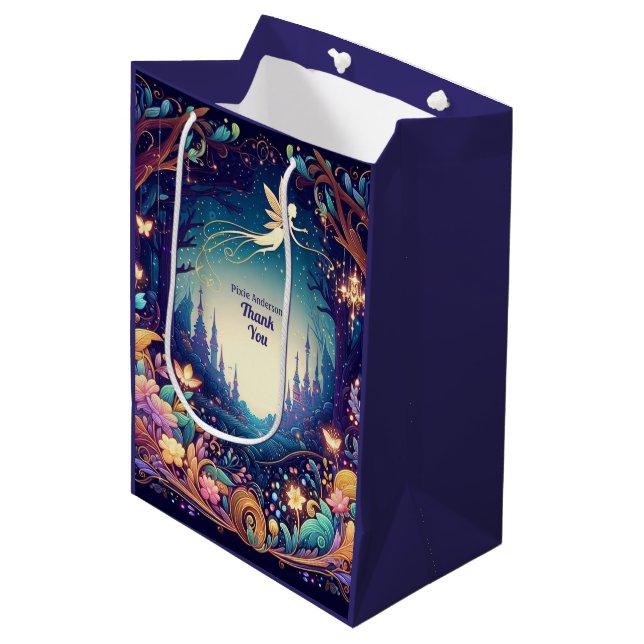 Glow Fairy Party Theme - Fairytale After Dark Medium Gift Bag (Front Angled)
