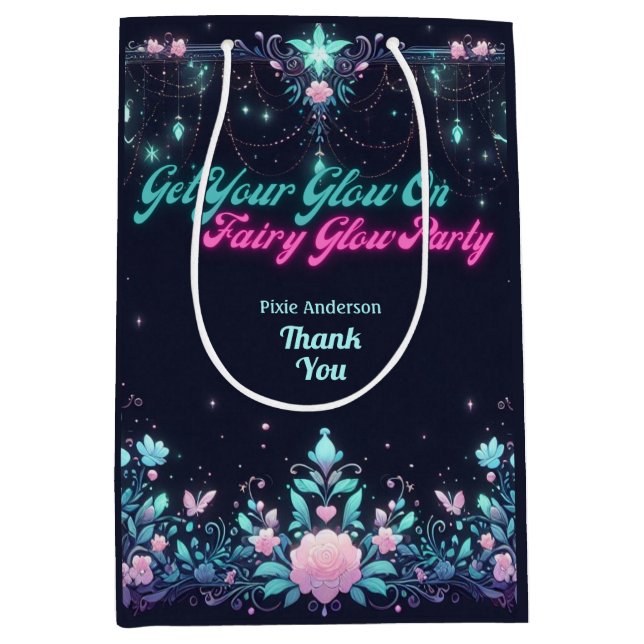 Glow Fairy Party Theme - Fairytale After Dark Medium Gift Bag (Front)