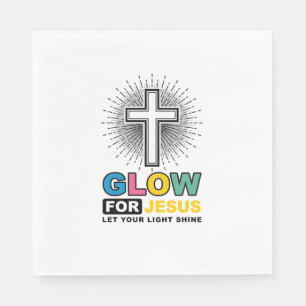 Glow For Jesus Christian Cross Light Shirt Design_ Napkin