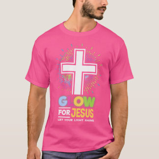Glow For Jesus Christian Cross Tee Jesus Christ Bi