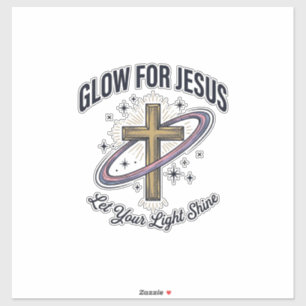 Glow for Jesus Christian Cross Vintage Vector