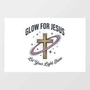 Glow for Jesus Christian Cross Vintage Vector
