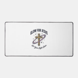 Glow for Jesus Christian Cross Vintage Vector Desk Mat