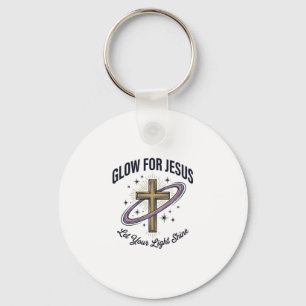 Glow for Jesus Christian Cross Vintage Vector Key Ring