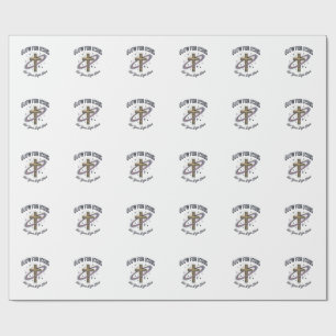 Glow for Jesus Christian Cross Vintage Vector Wrapping Paper