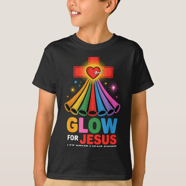 Glow For Jesus Christian Faith  T-Shirt (Front)