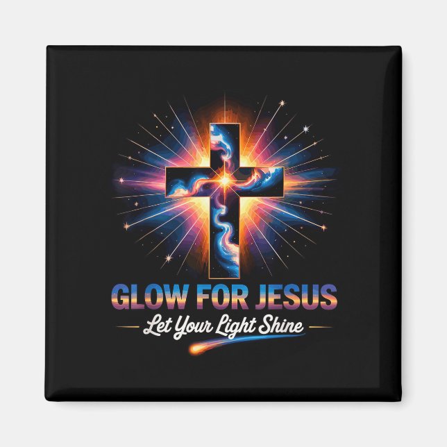 Glow For Jesus Cross  Magnet (Front)
