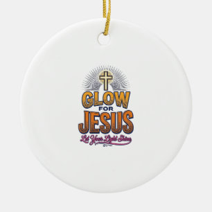 Glow for Jesus Let Your Light Shine Christian Desi Ceramic Tree Decoration