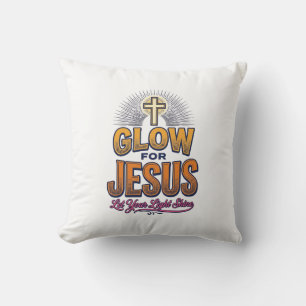 Glow for Jesus Let Your Light Shine Christian Desi Cushion