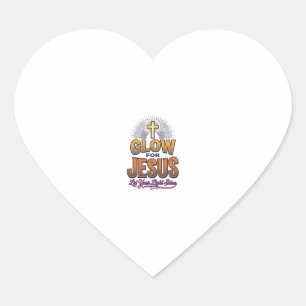 Glow for Jesus Let Your Light Shine Christian Desi Heart Sticker